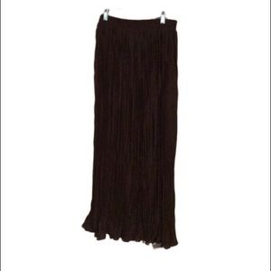 Women’s Skirt Brown Medium Pleated Maxi